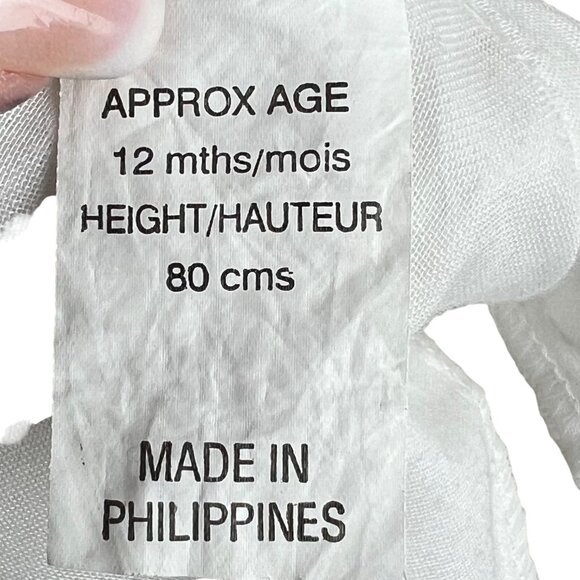 Sarah Louise England Girls White Hand Smocked Embroidered Dress 12 M Heirloom - Picture 11 of 12